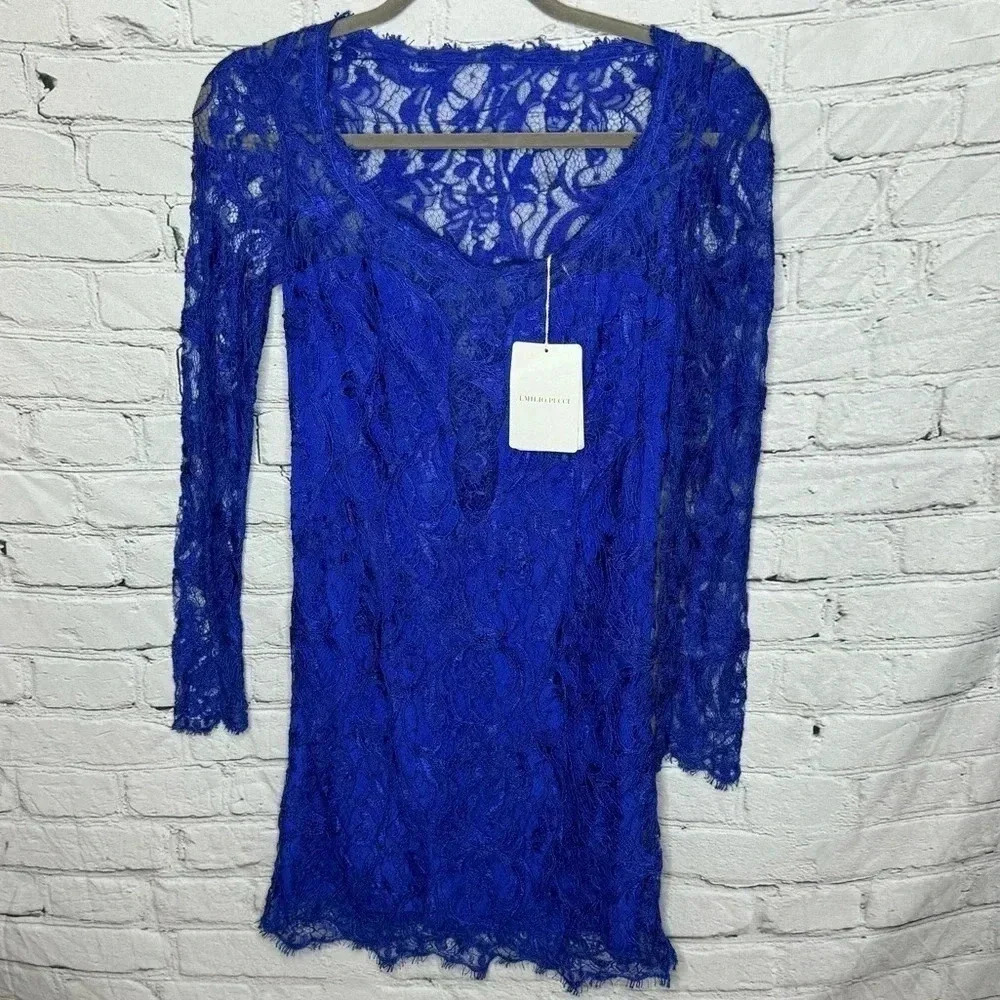 NWT Emilio Pucci Neiman Marcus Lace Dress Cobalt Blue Size 6 Retail $2860